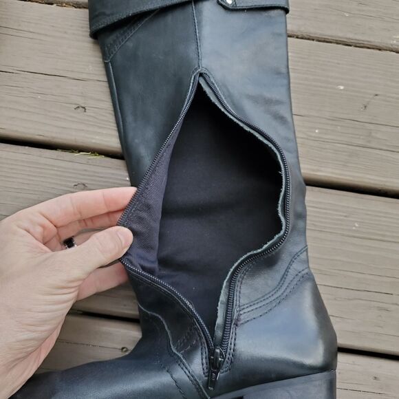 Matisse Sagebrush Black Leather Over The Knee OTK Tall Riding Equestrian Boots 8 - Picture 6 of 8